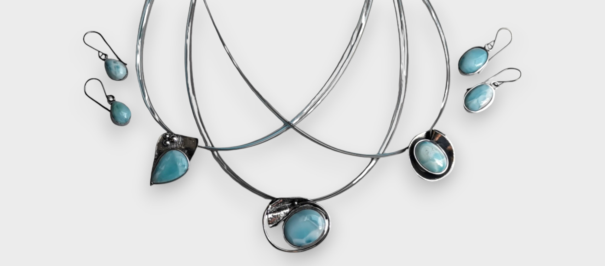 Silberschmuck mit Larimar Silberschmuck mit Larimar