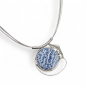 Preview: Halsschmuck Achat blau in 925 Silber.