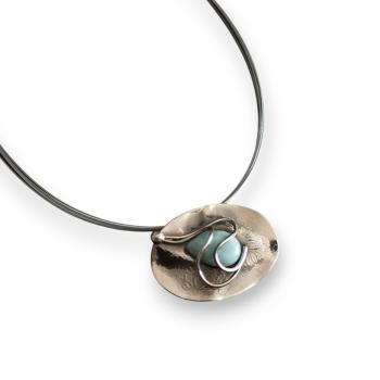 Halsschmuck Larimar in 925 Silber