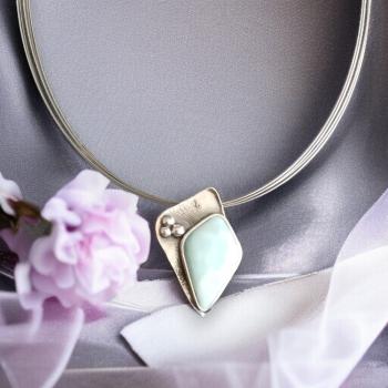 Halsschmuck Larimar in 925 Silber
