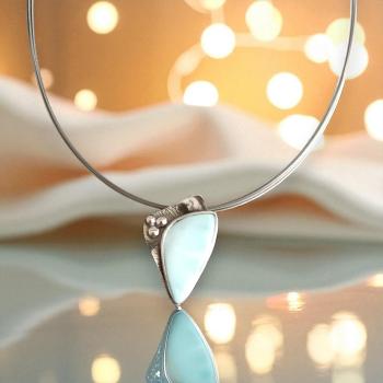 Halsschmuck Larimar in 925 Silber