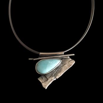 Halsschmuck Larimar in 925 Silber