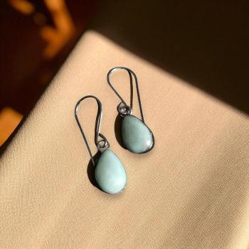 Ohrhänger Larimar in 925 Silber
