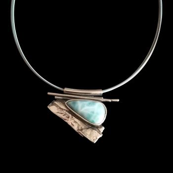 Halsschmuck Larimar in 925 Silber
