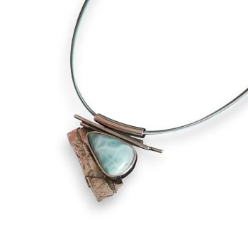 Halsschmuck Larimar in 925 Silber