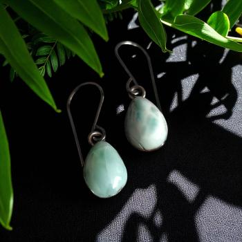 Ohrhänger Larimar in 925 Silber