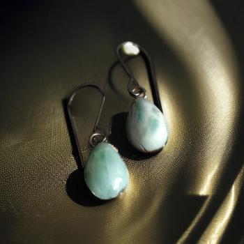 Ohrhänger Larimar in 925 Silber