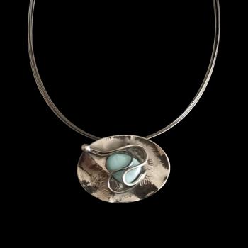 Halsschmuck Larimar in 925 Silber