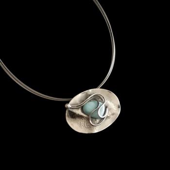 Halsschmuck Larimar in 925 Silber