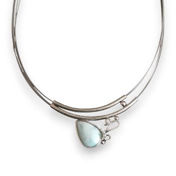 Halsschmuck Larimar in 925 Silber