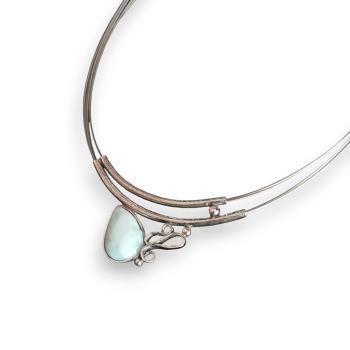 Halsschmuck Larimar in 925 Silber