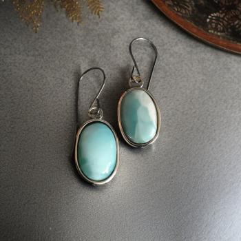 Ohrhänger Larimar in 925 Silber