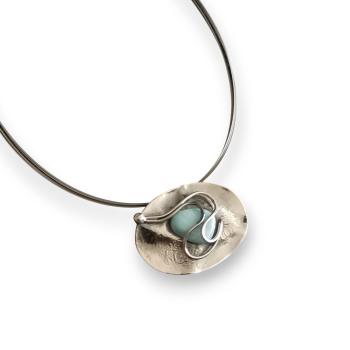 Halsschmuck Larimar in 925 Silber