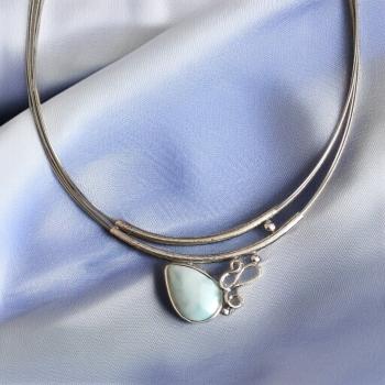 Halsschmuck Larimar in 925 Silber