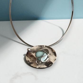 Halsschmuck Larimar in 925 Silber
