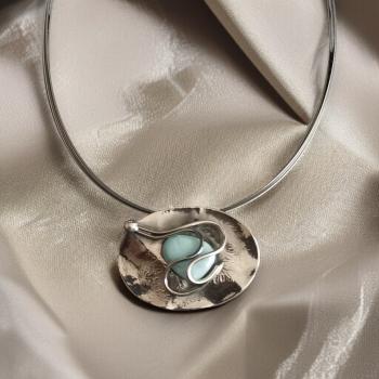 Halsschmuck Larimar in 925 Silber