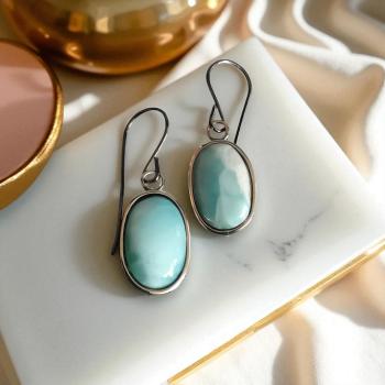 Ohrhänger Larimar in 925 Silber