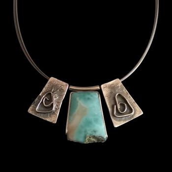 Halsschmuck Larimar in 925 Silber