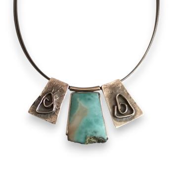 Halsschmuck Larimar in 925 Silber
