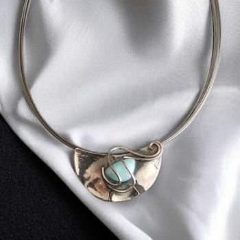Halsschmuck Larimar in 925 Silber