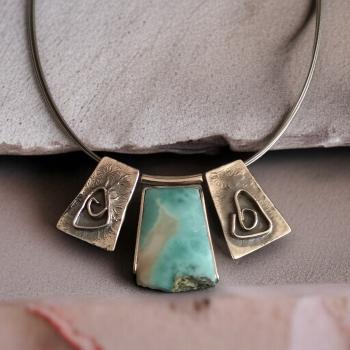 Halsschmuck Larimar in 925 Silber