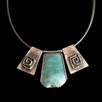 Halsschmuck Larimar in 925 Silber