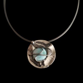 Halsschmuck Larimar in 925 Silber