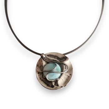 Halsschmuck Larimar in 925 Silber