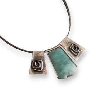Halsschmuck Larimar in 925 Silber
