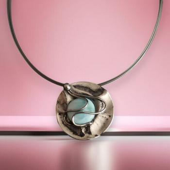 Halsschmuck Larimar in 925 Silber