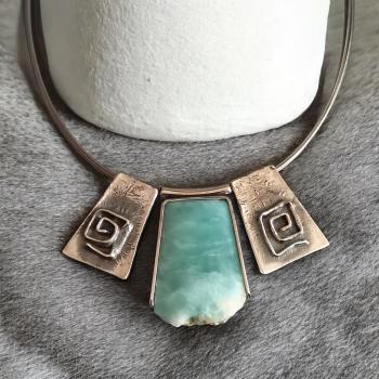 Halsschmuck Larimar in 925 Silber
