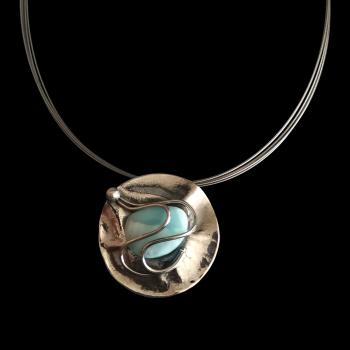 Halsschmuck Larimar in 925 Silber