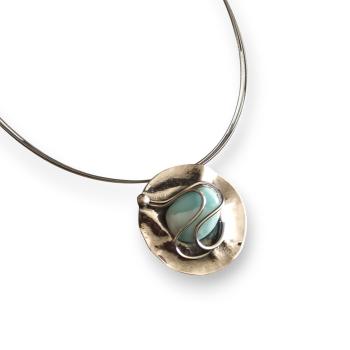 Halsschmuck Larimar in 925 Silber