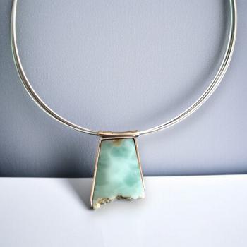 Halsschmuck Larimar in 925 Silber