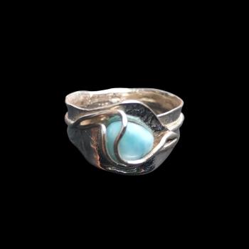 Ring Larimar in 925 Silber