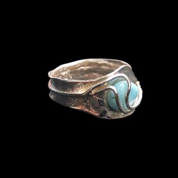 Ring Larimar in 925 Silber