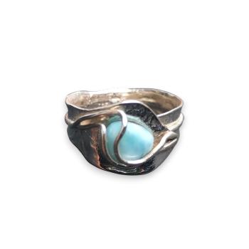 Ring Larimar in 925 Silber