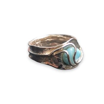 Ring Larimar in 925 Silber