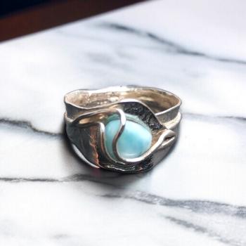 Ring Larimar in 925 Silber