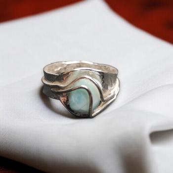 Ring Larimar in 925 Silber