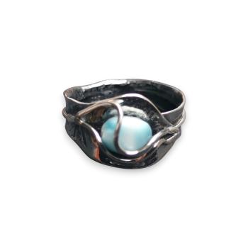 Ring Larimar in 925 Silber