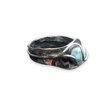 Ring Larimar in 925 Silber