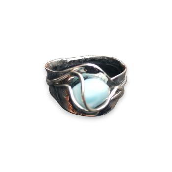 Ring Larimar in 925 Silber