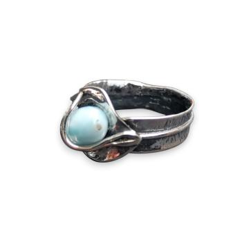 Ring Larimar in 925 Silber