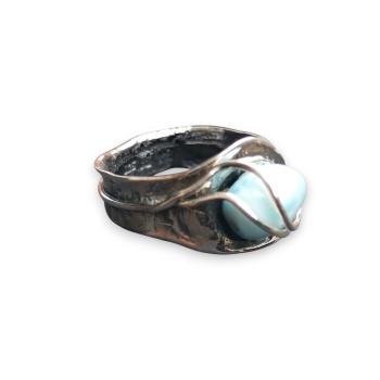 Ring Larimar in 925 Silber