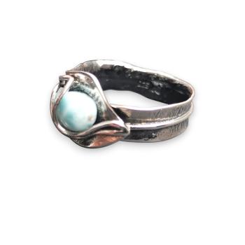 Ring Larimar in 925 Silber
