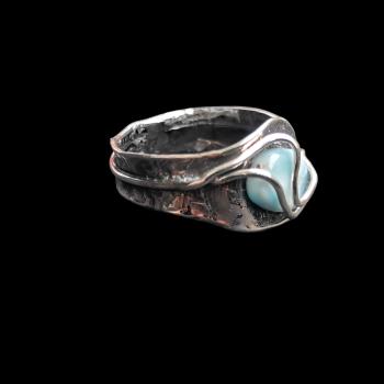 Ring Larimar in 925 Silber