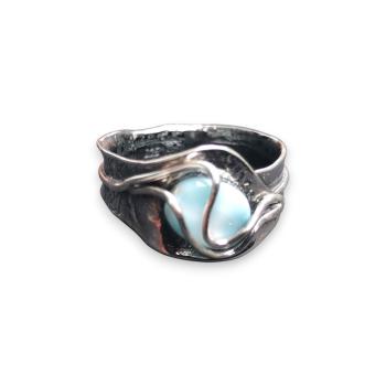 Ring Larimar in 925 Silber