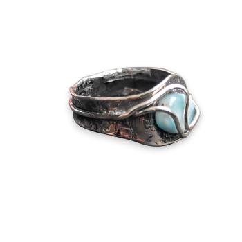 Ring Larimar in 925 Silber