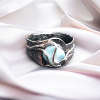 Ring Larimar in 925 Silber